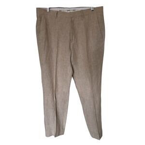 JOS A BANK 1905 Mens Tan Linen Blend Dress‎ Pants Size 34 Regular